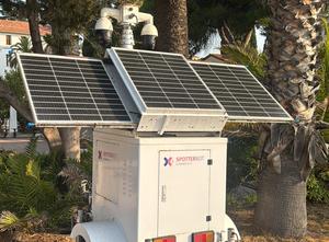 OKPRO-7 Tour de caméra de vidéosurveillance télescopique, mobile et alimentée à l'énergie solaire