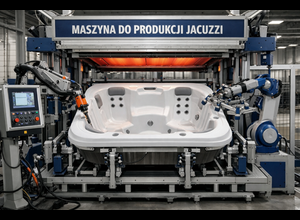 Machine for manufacturing car bumpers, Jacuzzis, and other plastic molds